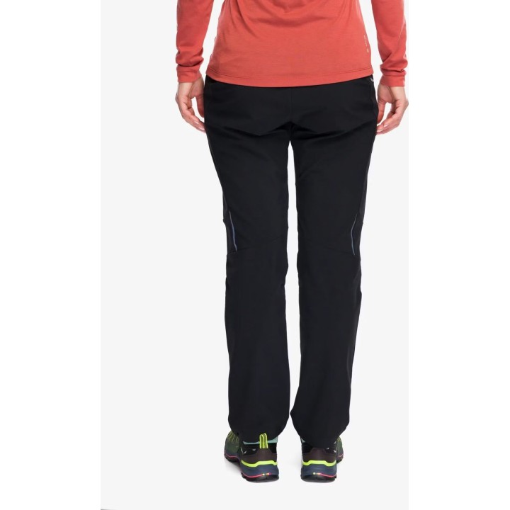 Pantalones Salewa Pedroc SW DST Wind para mujer, color negro mate
