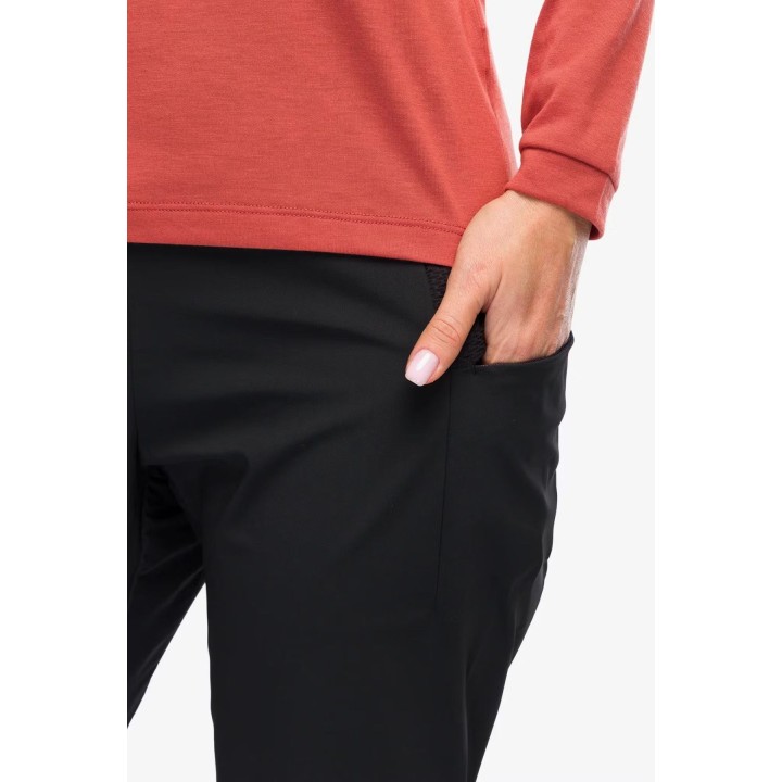 Pantalones Salewa Pedroc SW DST Wind para mujer, color negro mate