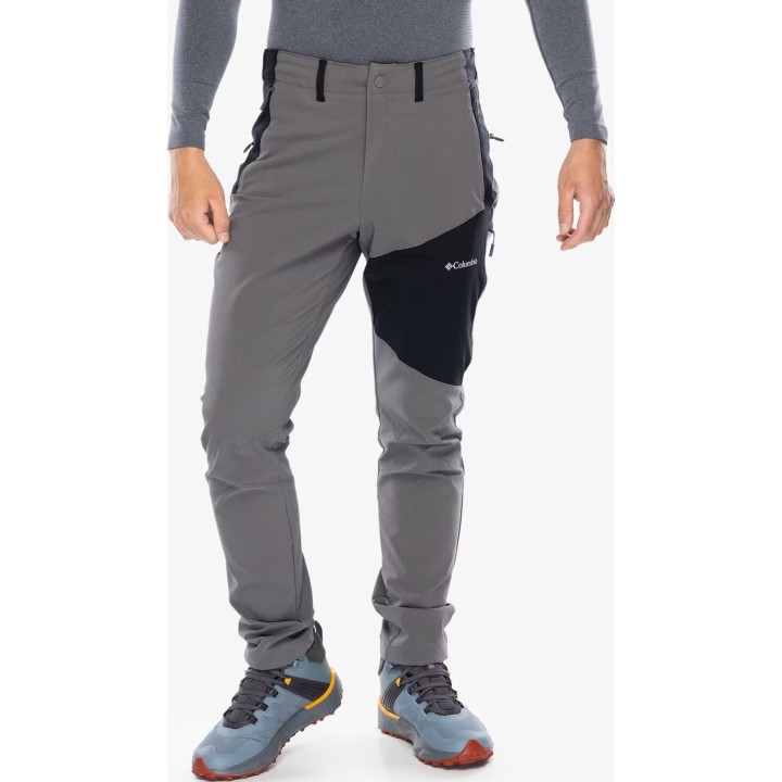 Pantalones Softshell Columbia Tech II, gris ciudad/negro, talla S
