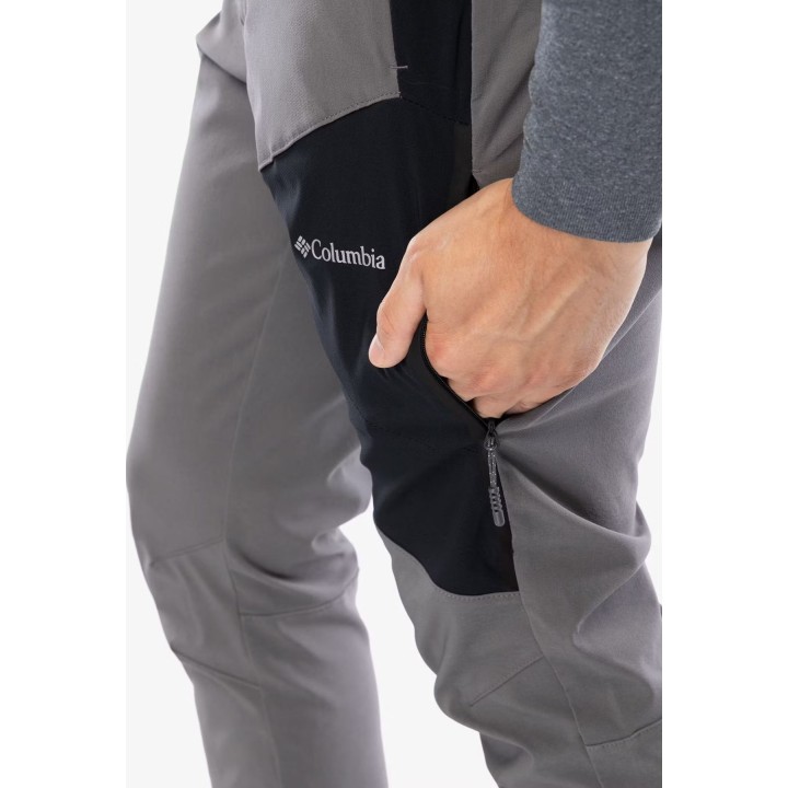 Pantalones Softshell Columbia Tech II, gris ciudad/negro, talla S