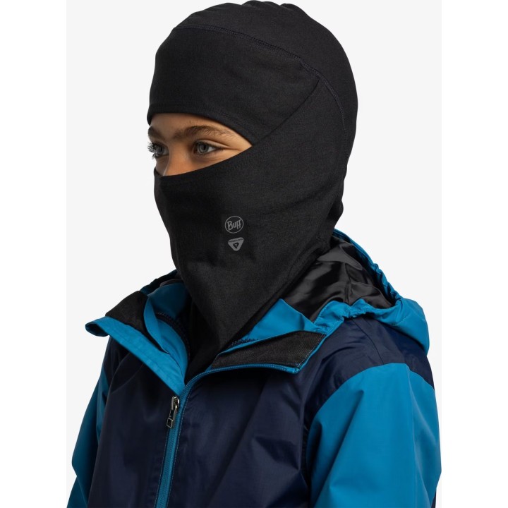 Pasamontañas con bisagra Buff ThermoNet para niños, negro liso, BU138937/999/10