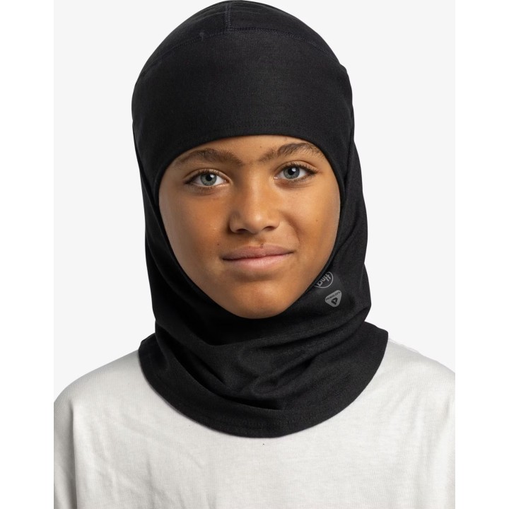Pasamontañas con bisagra Buff ThermoNet para niños, negro liso, BU138937/999/10