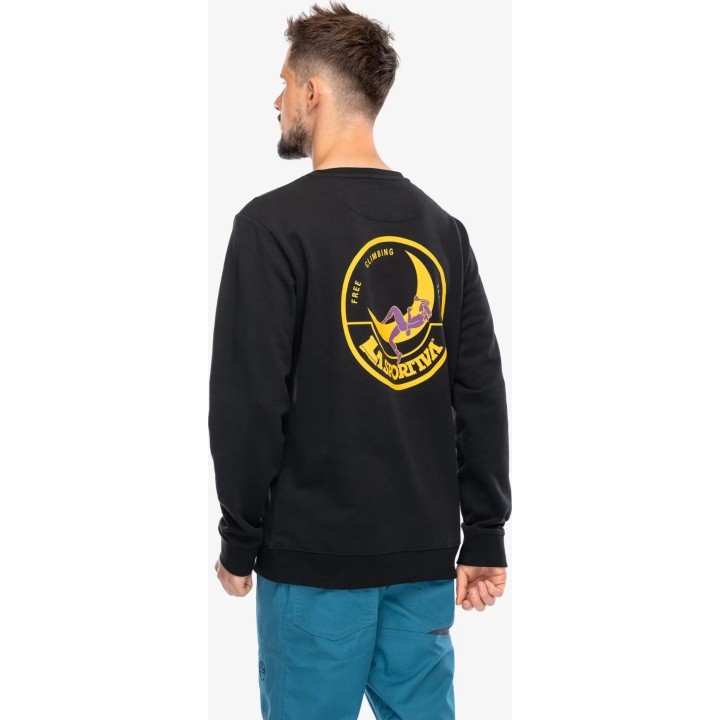 Sudadera «Climbing on the Moon» de La Sportiva, negra/amarilla, talla M