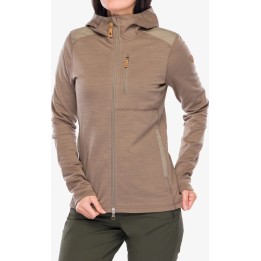 Sudadera con capucha de forro polar Fjällräven Keb para mujer, color marrón ante, talla S