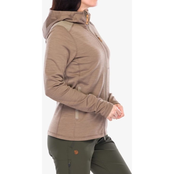 Fjällräven Keb Fleece Hoodie Women Suede Brown S