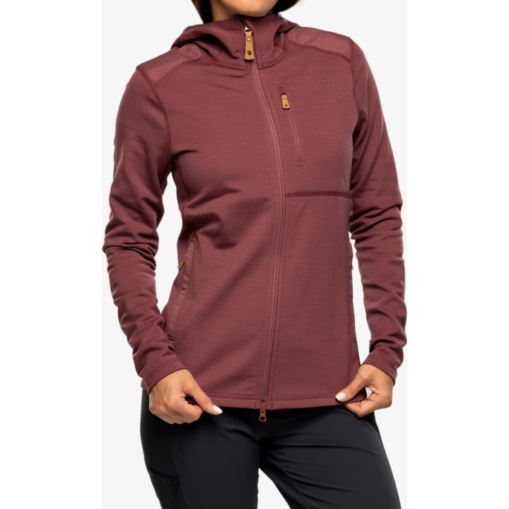 Sudadera con capucha de forro polar Fjällräven Keb para mujer, color púrpura Mesa, talla XS