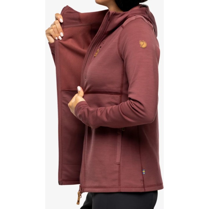 Sudadera con capucha de forro polar Fjällräven Keb para mujer, color púrpura Mesa, talla XS