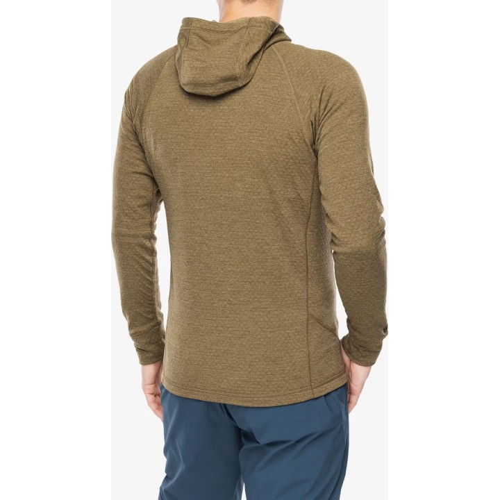 Sudadera con capucha de forro polar ligera Rab Nexus para hombre, color roble, talla XL