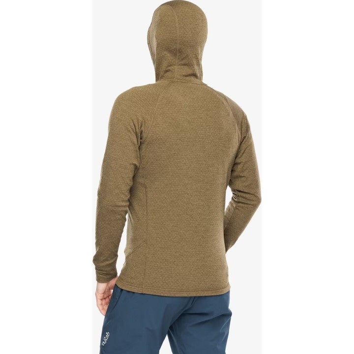 Sudadera con capucha de forro polar ligera Rab Nexus para hombre, color roble, talla XL