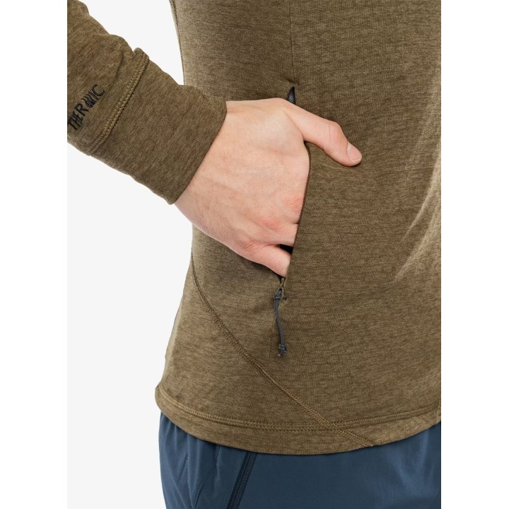 Sudadera con capucha de forro polar ligera Rab Nexus para hombre, color roble, talla XL