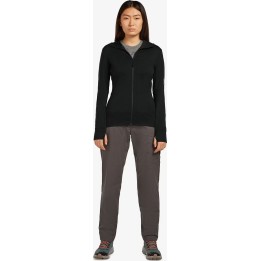 Sweat à capuche Icebreaker Merino 260 Quantum IV à manches longues pour femme, noir