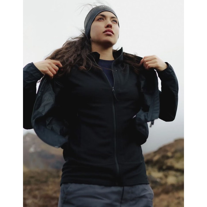 Sudadera con capucha Icebreaker Merino 260 Quantum IV LS para mujer, color negro