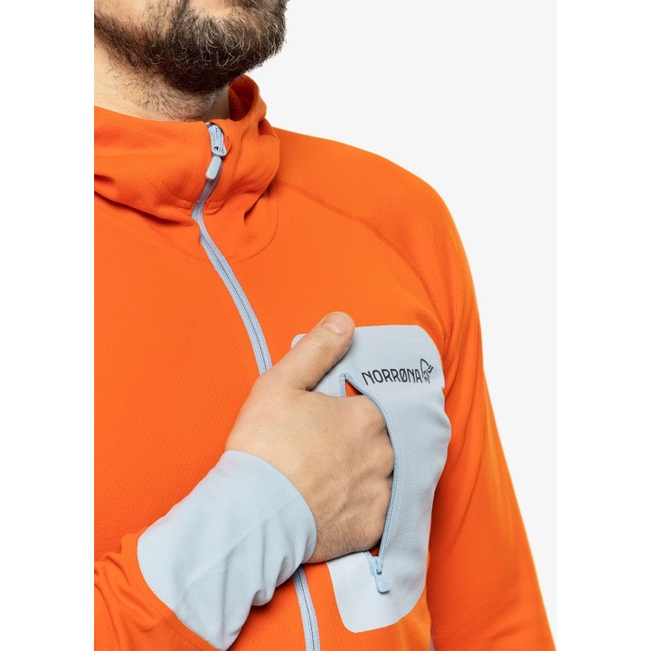 Sudadera con capucha Norrøna Senja Warm1 para hombre, para correr