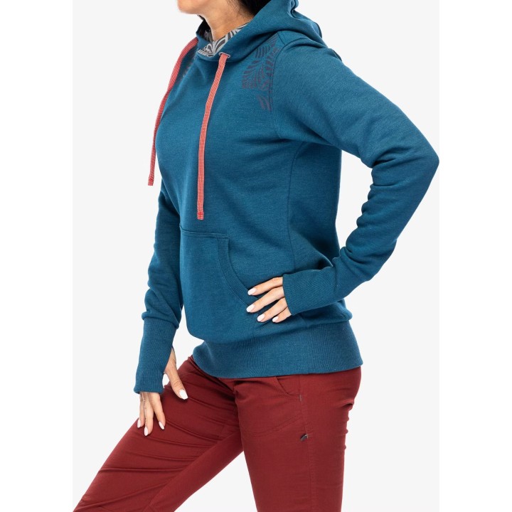 Sudadera con capucha Ocun para mujer, azul ópalo/silverscone