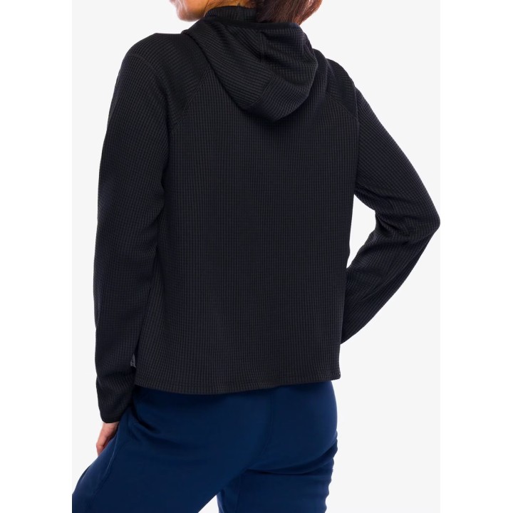 Sudadera con capucha Odlo Cubic Mid Layer para mujer, negra, talla S