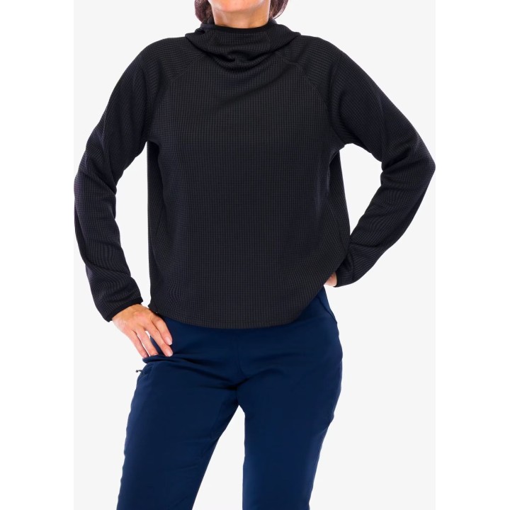 Sudadera con capucha Odlo Cubic Mid Layer para mujer, negra, talla S
