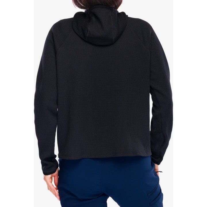 Sudadera con capucha Odlo Cubic Mid Layer para mujer, negra, talla S