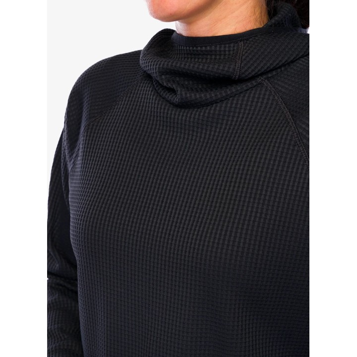 Sudadera con capucha Odlo Cubic Mid Layer para mujer, negra, talla S