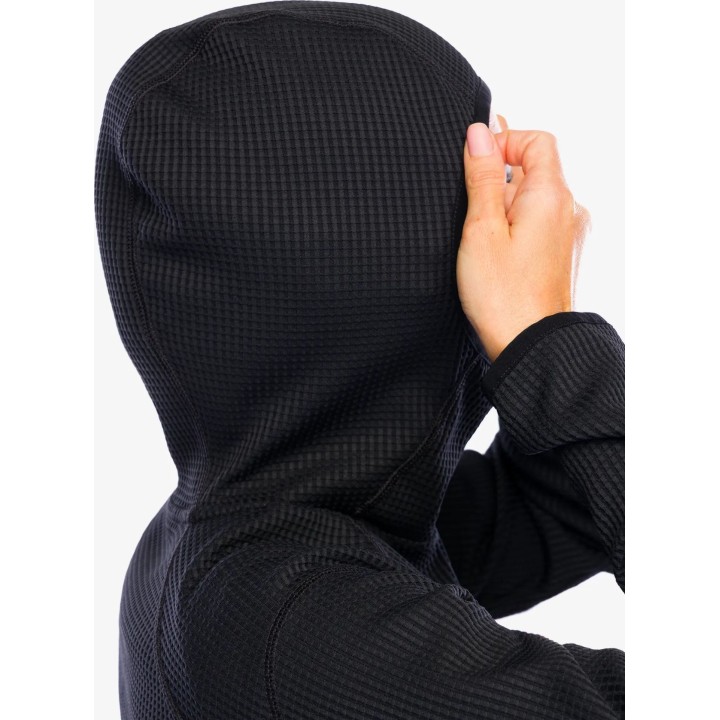 Sudadera con capucha Odlo Cubic Mid Layer para mujer, negra, talla S