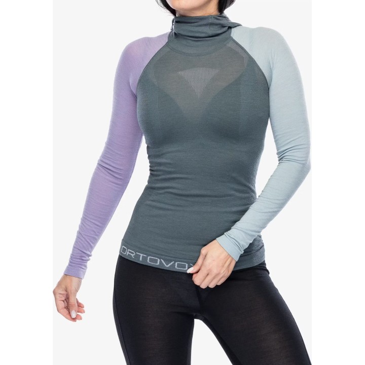 Sudadera con capucha Ortovox 120 Comp Light para mujer, color gris ártico oscuro, talla XS
