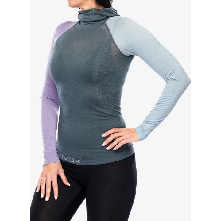 Sudadera con capucha Ortovox 120 Comp Light para mujer, color gris ártico oscuro, talla XS