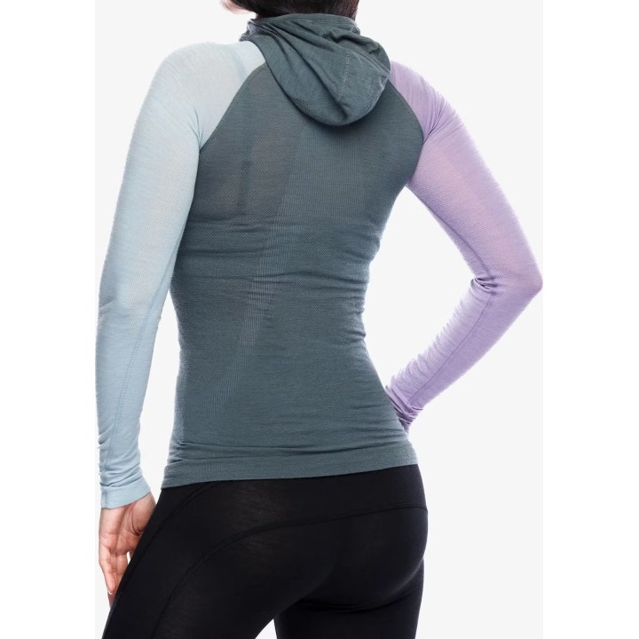 Sudadera con capucha Ortovox 120 Comp Light para mujer, color gris ártico oscuro, talla XS