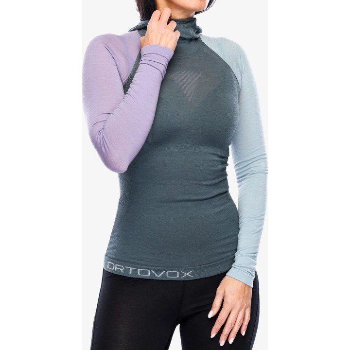 Sudadera con capucha Ortovox 120 Comp Light para mujer, color gris ártico oscuro, talla XS