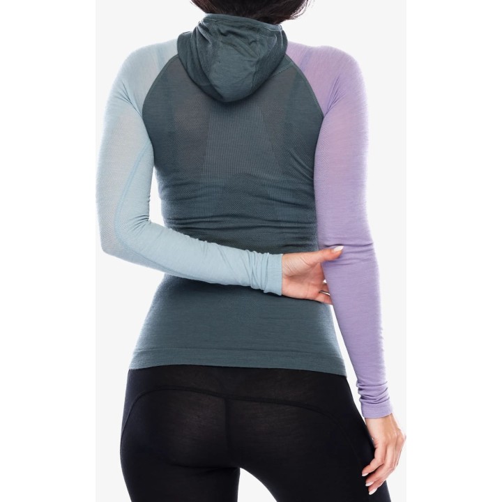 Sudadera con capucha Ortovox 120 Comp Light para mujer, color gris ártico oscuro, talla XS