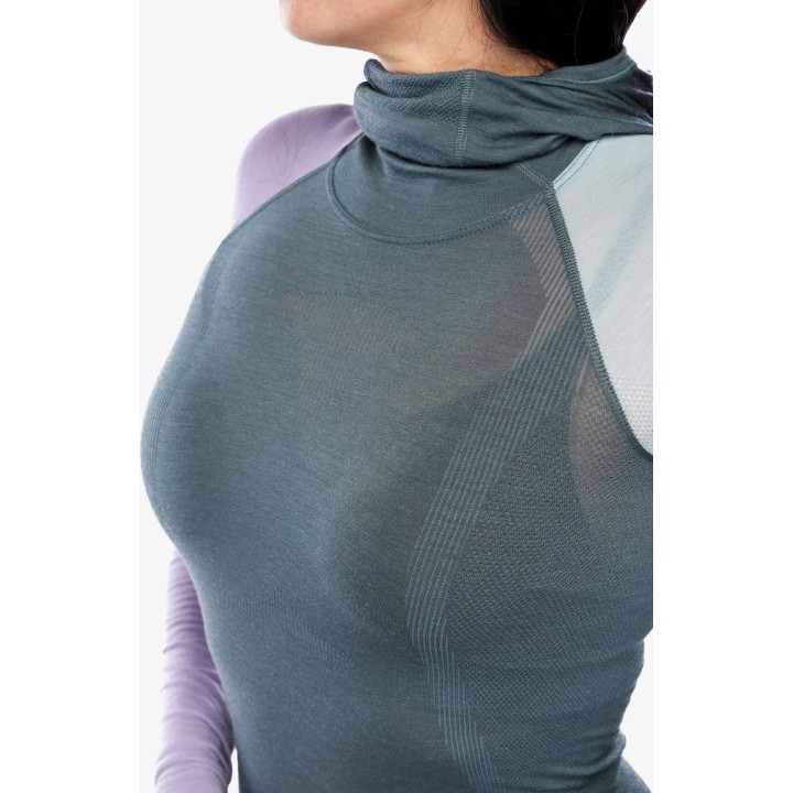 Sudadera con capucha Ortovox 120 Comp Light para mujer, color gris ártico oscuro, talla XS