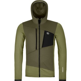 Casaco com capuz Ortovox Fleece Grid para homem, Wild Herbs, tamanho S