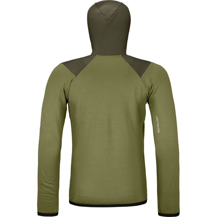 Polo à capuche en polaire Ortovox Fleece Grid pour homme, motif « Wild Herbs », taille S