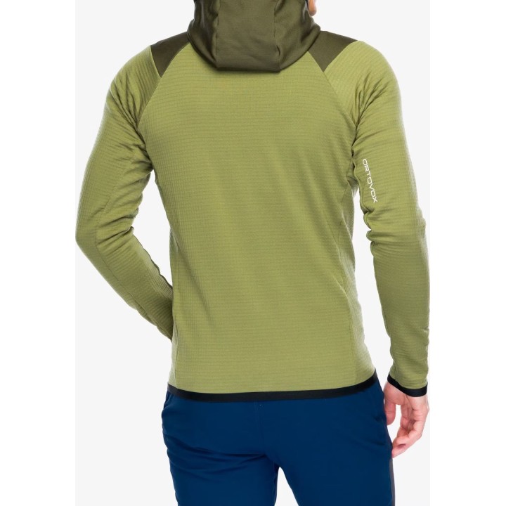 Polo à capuche en polaire Ortovox Fleece Grid pour homme, motif « Wild Herbs », taille S