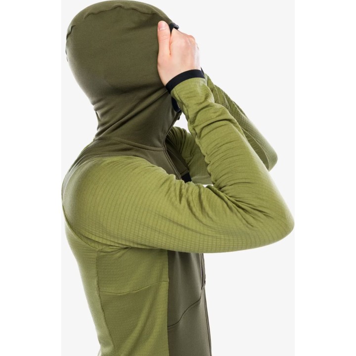 Felpa con cappuccio Ortovox Fleece Grid da uomo, modello Wild Herbs, taglia S