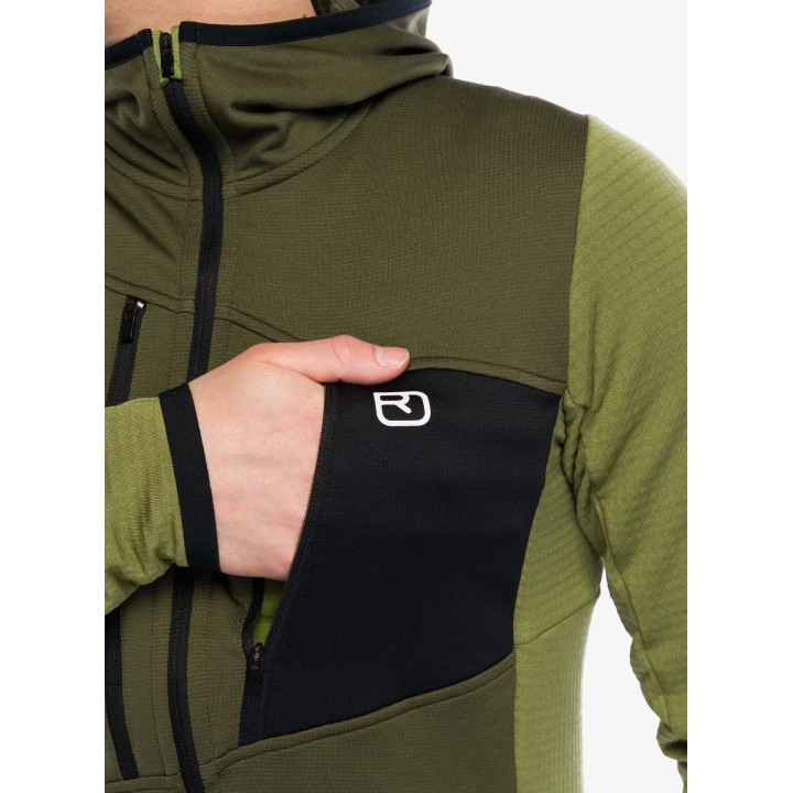Ortovox Fleece Grid Hoody Men Wild Herbs S