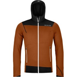 Casaco com capuz Ortovox Fleece Light para homem, cor castanho-cerdo, tamanho M