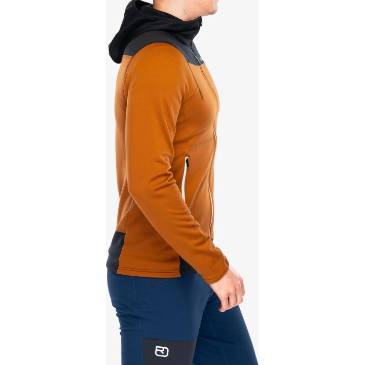Sudadera con capucha Ortovox Fleece Light para hombre, color marrón Bristle, talla M