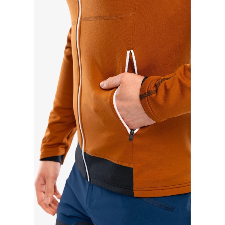 Sudadera con capucha Ortovox Fleece Light para hombre, color marrón Bristle, talla M