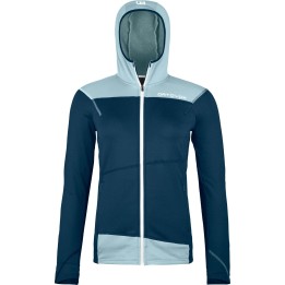 Polaire à capuche Ortovox Fleece Light pour femme, couleur Deep Ocean, taille S