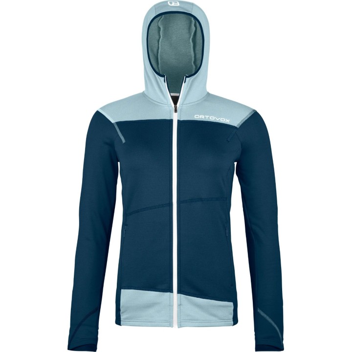 Sudadera con capucha Ortovox Fleece Light para mujer, color Deep Ocean, talla S