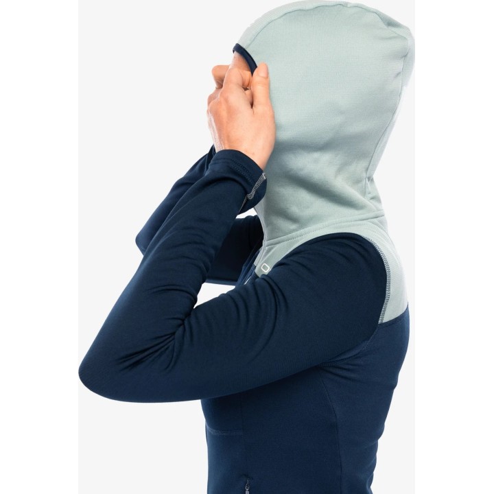 Sudadera con capucha Ortovox Fleece Light para mujer, color Deep Ocean, talla S