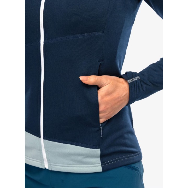 Sudadera con capucha Ortovox Fleece Light para mujer, color Deep Ocean, talla S