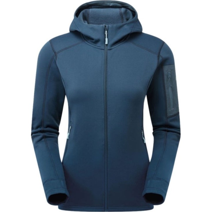 Sudadera con capucha Rab Modulus para mujer, azul Tempest, talla M