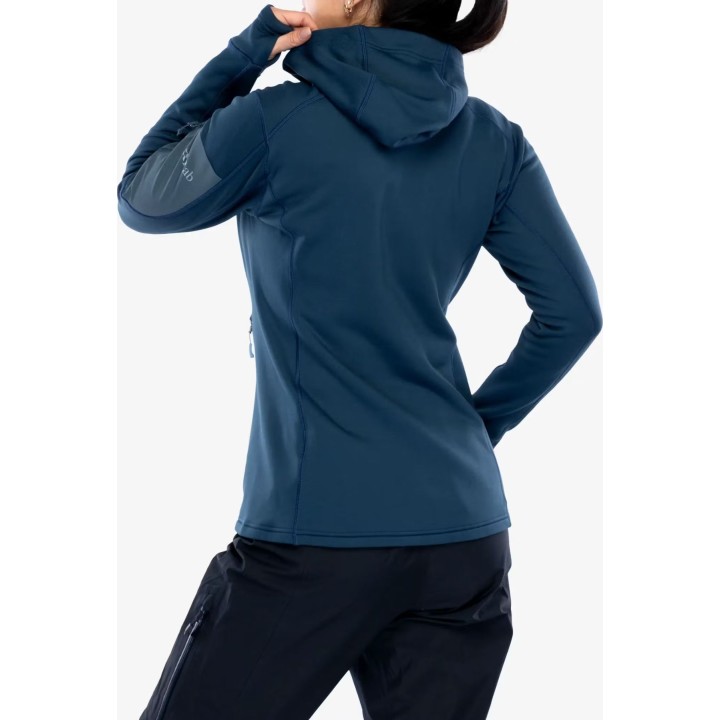Sudadera con capucha Rab Modulus para mujer, azul Tempest, talla M