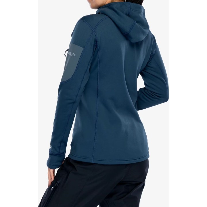 Sudadera con capucha Rab Modulus para mujer, azul Tempest, talla M