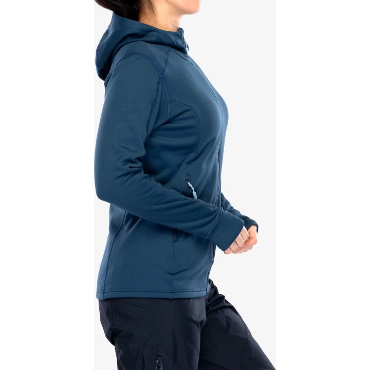 Sudadera con capucha Rab Modulus para mujer, azul Tempest, talla M