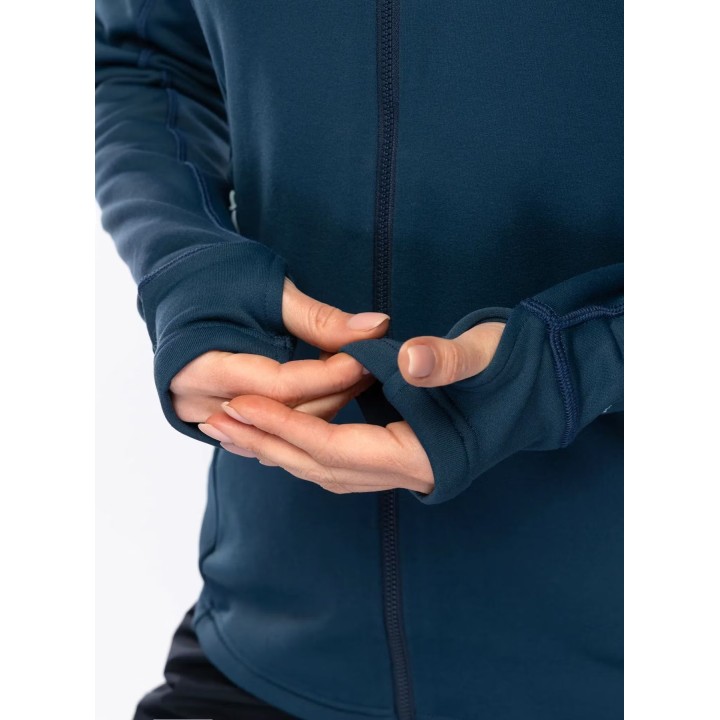 Sudadera con capucha Rab Modulus para mujer, azul Tempest, talla M