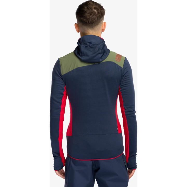 Sudadera con capucha térmica Aequilibrium de La Sportiva, color Mountain Red/Night Sky, talla L