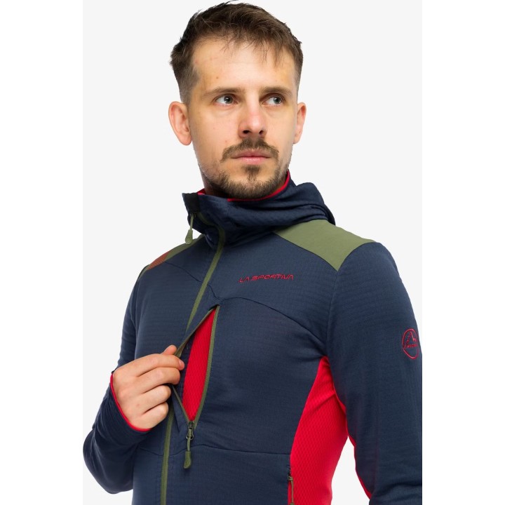 Sudadera con capucha térmica Aequilibrium de La Sportiva, color Mountain Red/Night Sky, talla L
