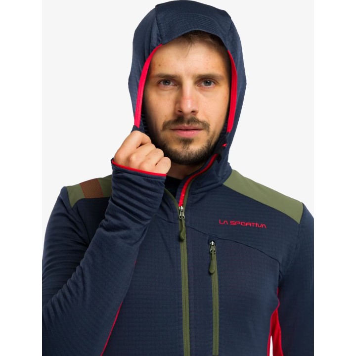 Sudadera con capucha térmica Aequilibrium de La Sportiva, color Mountain Red/Night Sky, talla L