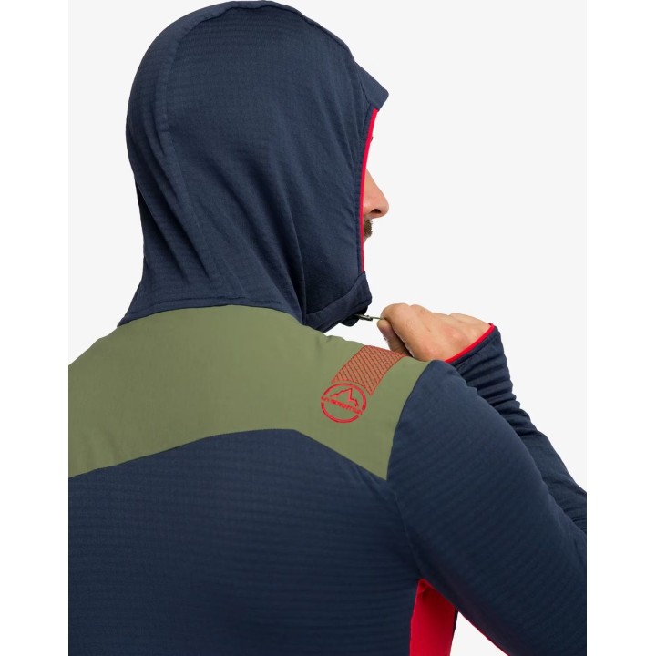 Sudadera con capucha térmica Aequilibrium de La Sportiva, color Mountain Red/Night Sky, talla L